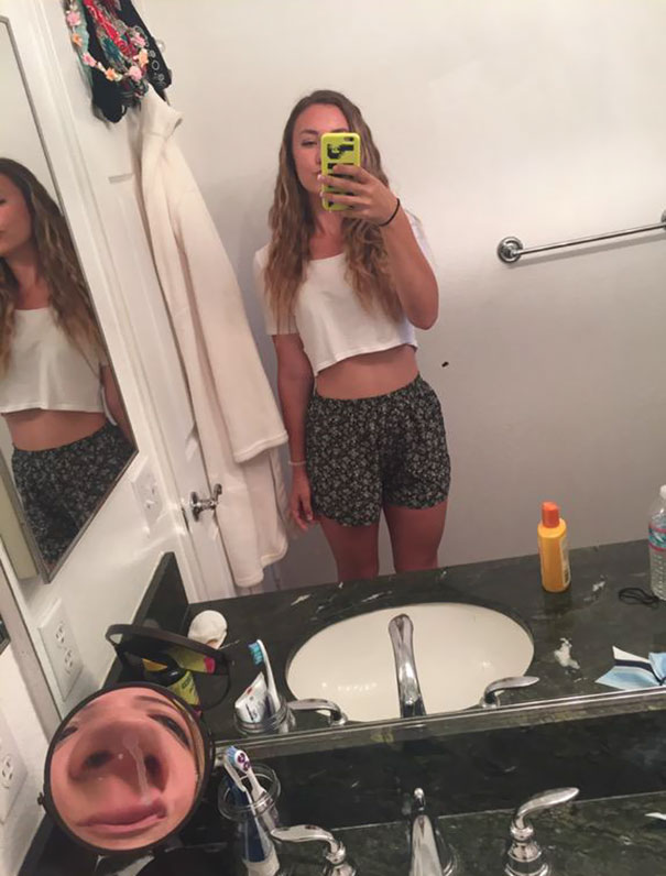 The worst selfie fails by people Who Forgot To Check The Background.
