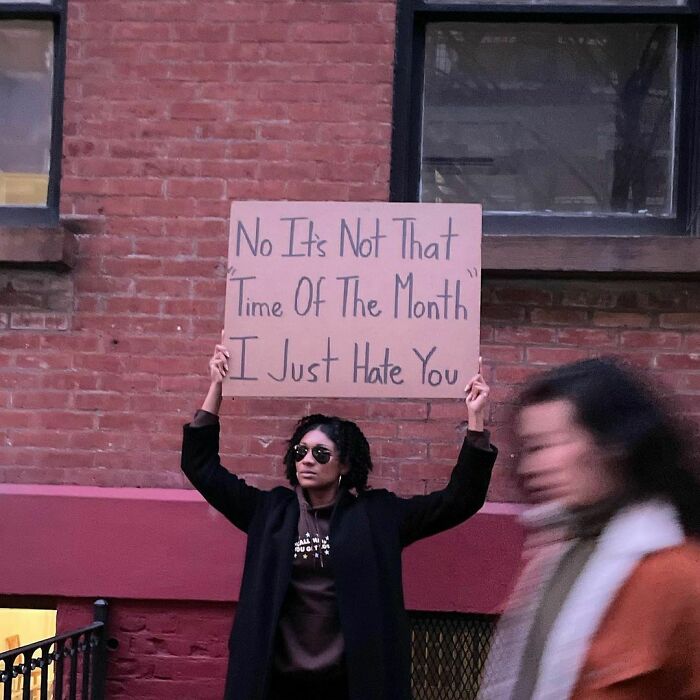 Woman Protests Annoying Everyday Things That Many Of Us Can Relate To
