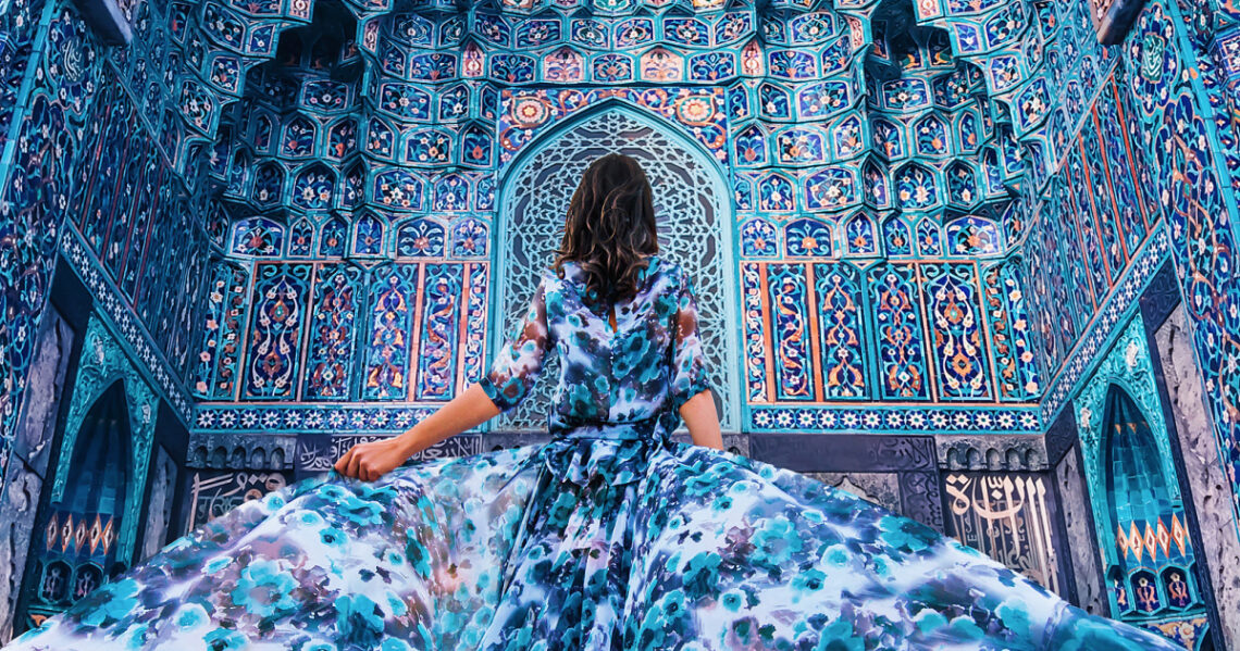 Girls In Dresses Against Backgrounds Of The Most Beautiful Places